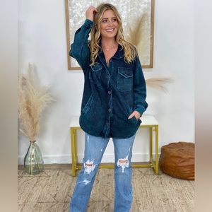 Zenana Solid Mineral Washed Shacket